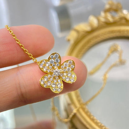 [Super Jewellery]FLOWER DIAMOND NECKLACE