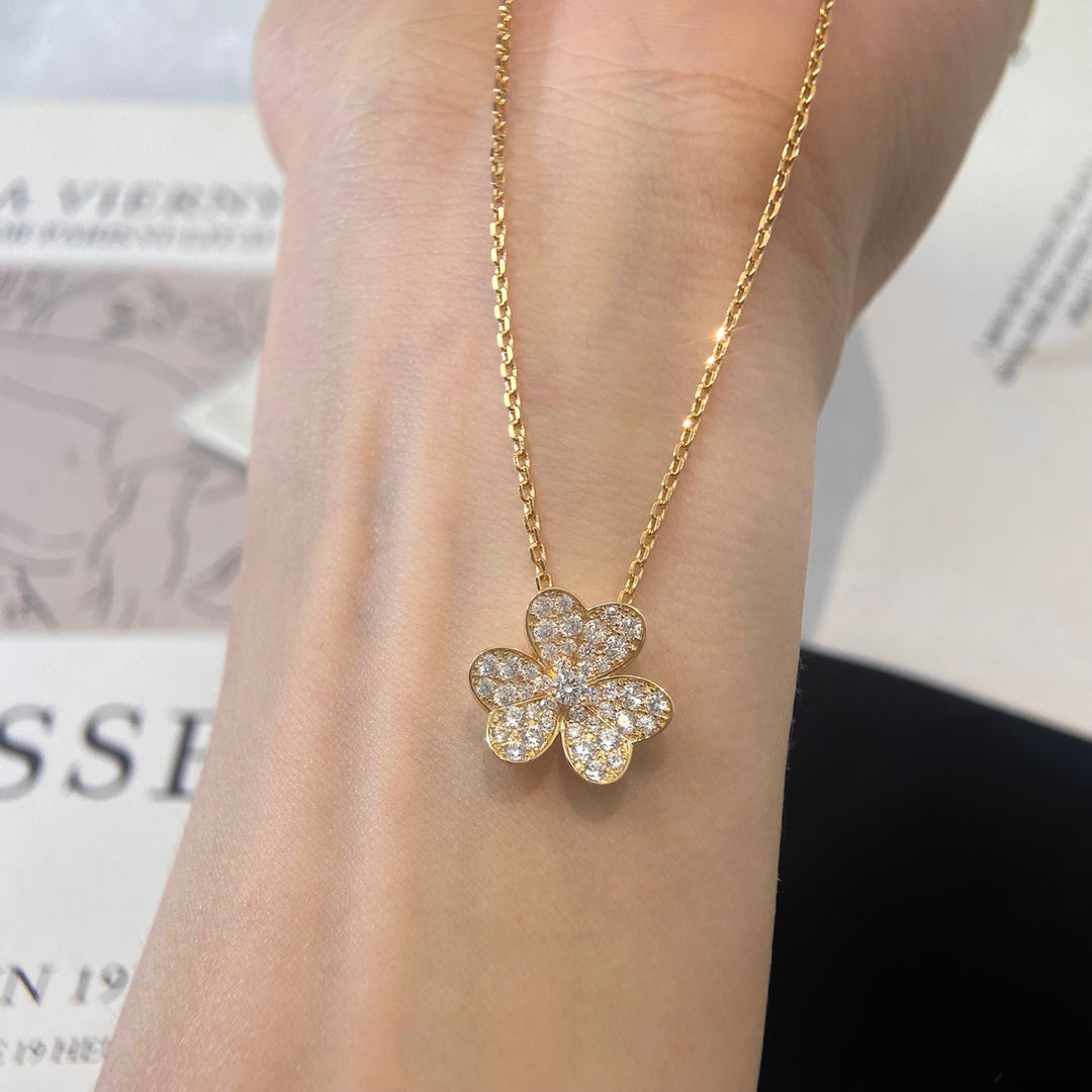 [Super CiCi ]BLUMEN-DIAMANT-HALSKETTE