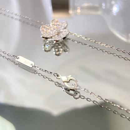 [Super Jewellery]FLOWER DIAMOND NECKLACE