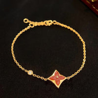 [Super Jewellery]COLOR STAR CARNELIAN PINK GOLD DIAMOND BRACELET
