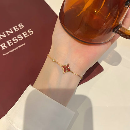 [Super Jewellery]COLOR STAR CARNELIAN PINK GOLD DIAMOND BRACELET