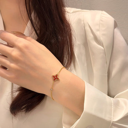 [Super Jewellery]COLOR STAR CARNELIAN PINK GOLD DIAMOND BRACELET