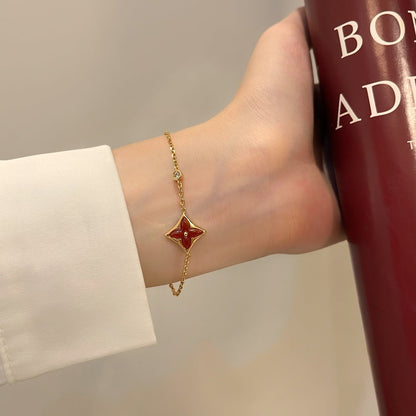 [Super Jewellery]COLOR STAR CARNELIAN PINK GOLD DIAMOND BRACELET
