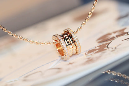 [Super]ZERO 1 ROCK PEDANT PINK GOLD NECKLACE