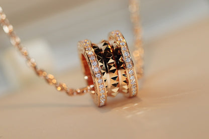 [Super]ZERO 1 ROCK PEDANT PINK GOLD NECKLACE