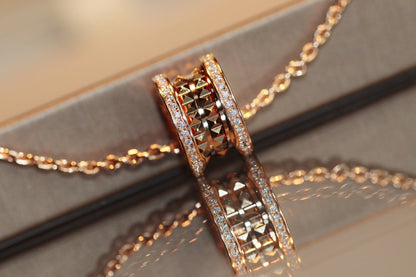 [Super]ZERO 1 ROCK PEDANT PINK GOLD NECKLACE
