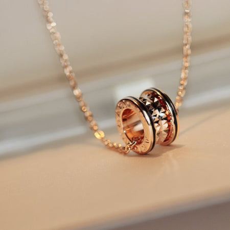 [Super]ZERO 1 ROCK PEDANT PINK GOLD BLACK NECKLACE