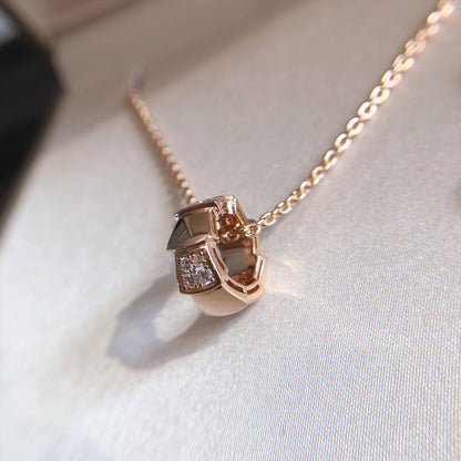 [Super]SERPENTI PEDANT DIAMOND PINK GOLD NECKLACE