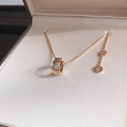 [Super]SERPENTI PEDANT DIAMOND PINK GOLD NECKLACE