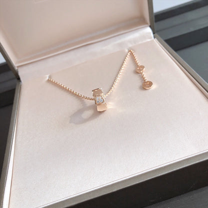 [Super]SERPENTI PEDANT DIAMOND PINK GOLD NECKLACE