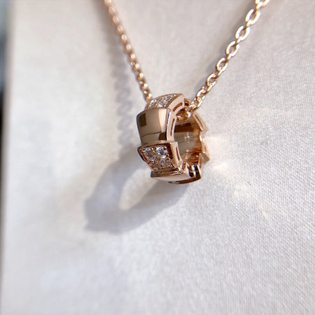 [Super]SERPENTI PEDANT DIAMOND PINK GOLD NECKLACE
