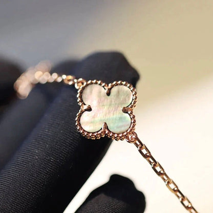 [Super Jewellery]CLOVER 20 MOTIFS DARK MOP DIAMOND  NECKLACE