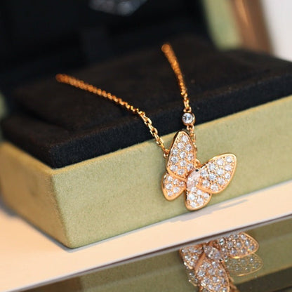 [Super Jewellery]BUTTERFLY DIAMOND NECKLACE