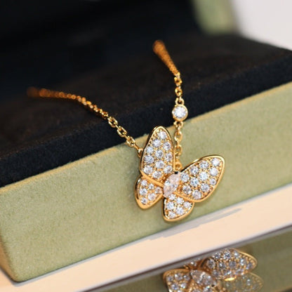 [Super Jewellery]BUTTERFLY DIAMOND NECKLACE