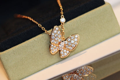 [Super Jewellery]BUTTERFLY DIAMOND NECKLACE