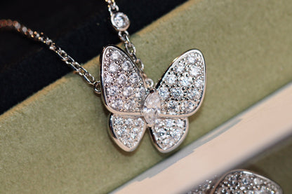 [Super Jewellery]BUTTERFLY DIAMOND NECKLACE