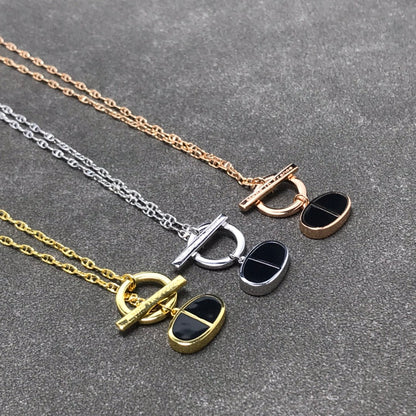 [Super Jewellery]CHAINE VERSO BLACK CERAMIC  NECKLACE