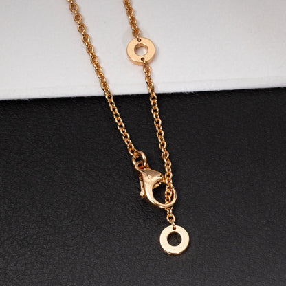 [Super]ZERO 1 WHITE CERAMIC PINK GOLD DIAMOND NECKLACE