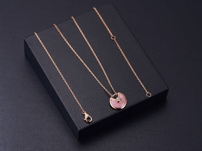 [Super Jewellery]AMULETTE ROSE GOLD PINK MOP NECKLACE