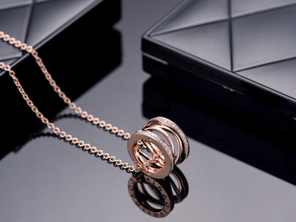 [Super]ZERO 1 PINK GOLD DIAMOND OPEN NECKLACE