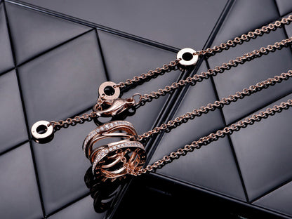 [Super]ZERO 1 PINK GOLD DIAMOND OPEN NECKLACE