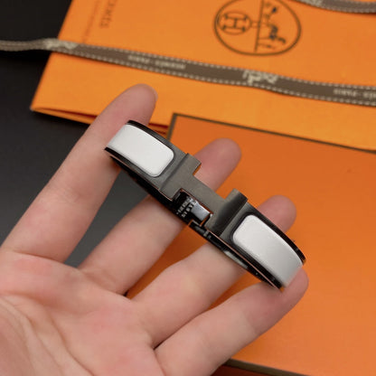 [Super Jewellery]H BRACELET 12MM BLACK WHITE CERAMIC