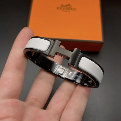[Super Jewellery]H BRACELET 12MM BLACK WHITE CERAMIC