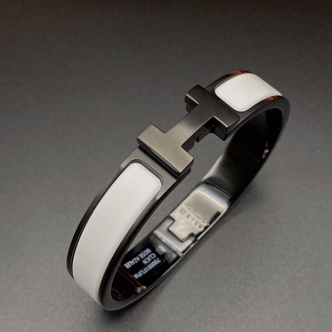 [Super CiCi ]H ARMBAND 12MM SCHWARZ WEISS KERAMIK