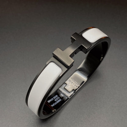 [Super Jewellery]H BRACELET 12MM BLACK WHITE CERAMIC