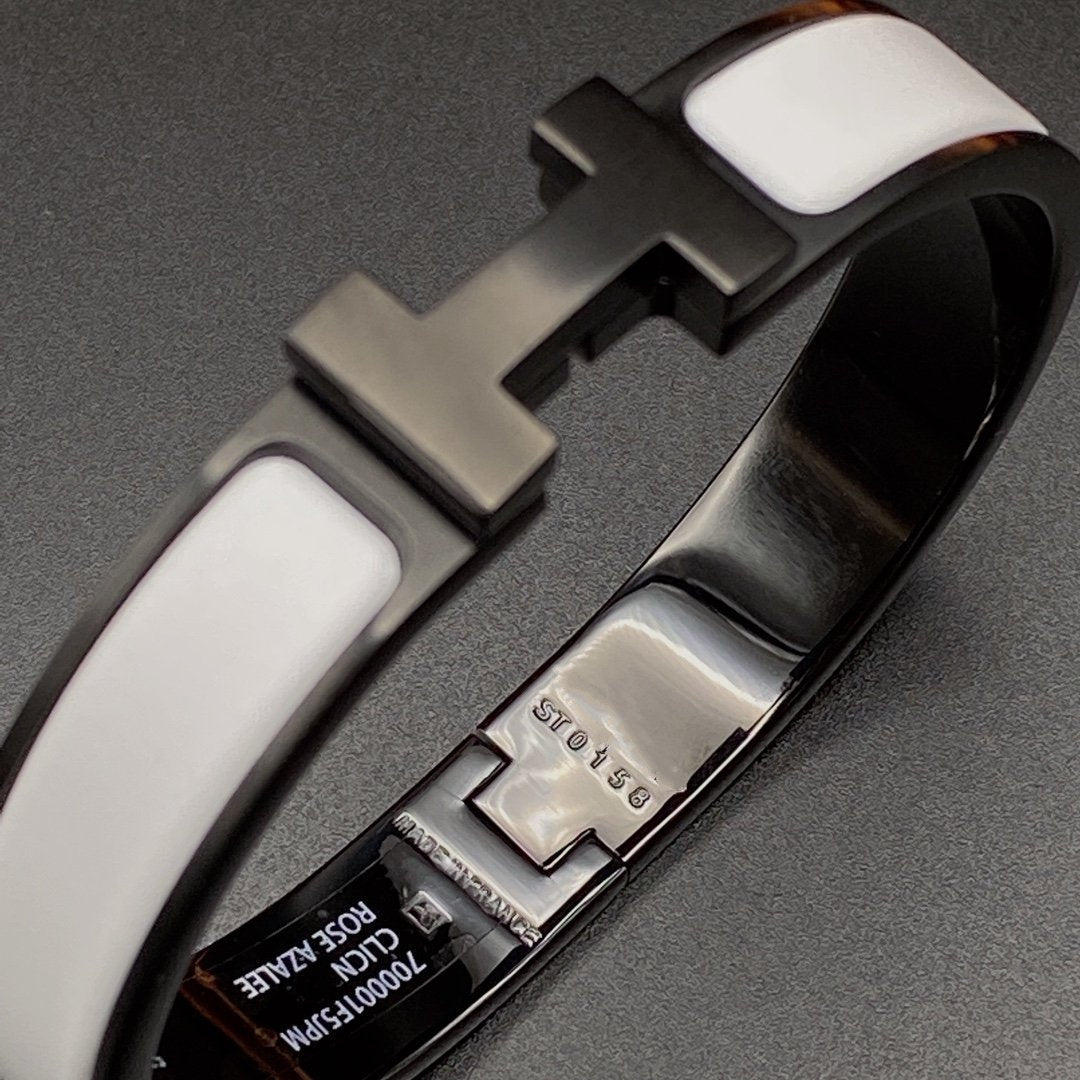 [Super CiCi ]H ARMBAND 12MM SCHWARZ WEISS KERAMIK