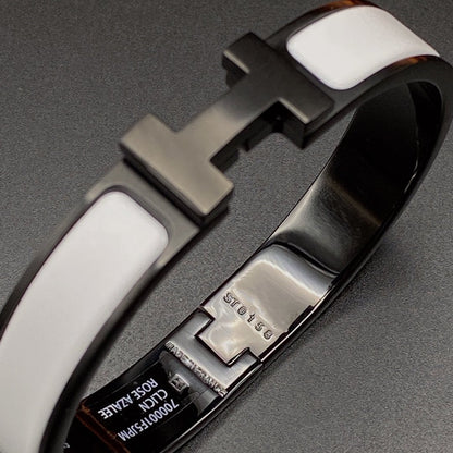 [Super Jewellery]H BRACELET 12MM BLACK WHITE CERAMIC