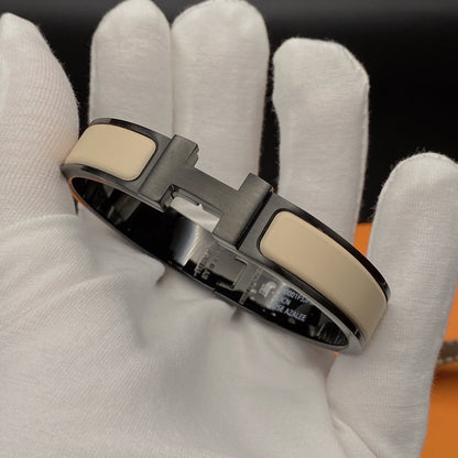 [Super Jewellery]H BRACELET 12MM BLACK BEIGE CERAMIC