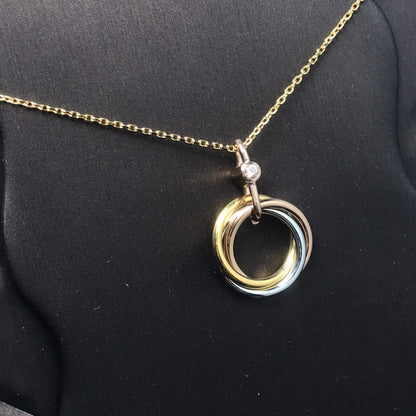 [Super Jewellery]TRINITY SILVER GOLD PINK GOLD NECKLACE