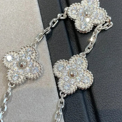 [Super Jewellery] CLOVER 5 MOTIF FULL DIAMOND BRACELET COLLECTION