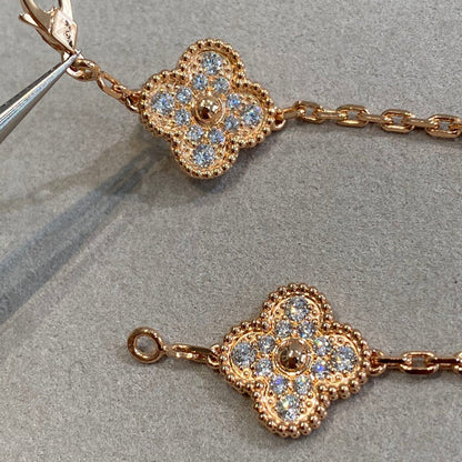 [Super Jewellery] CLOVER 5 MOTIF FULL DIAMOND BRACELET COLLECTION