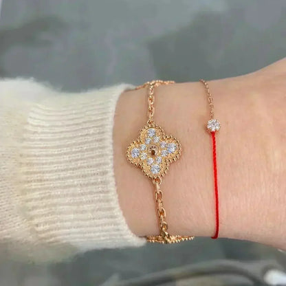 [Super Jewellery] CLOVER 5 MOTIF FULL DIAMOND BRACELET COLLECTION