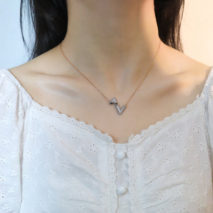 [Super Jewellery]VOLT SILVER DIAMOND PEDANT NECKLACE