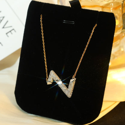 [Super Jewellery]VOLT SILVER DIAMOND PEDANT NECKLACE