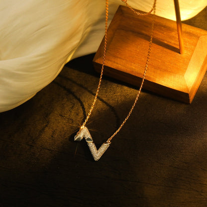 [Super Jewellery]VOLT SILVER DIAMOND PEDANT NECKLACE