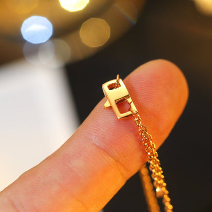 [Super Jewellery]STAR AND SUN DIAMOND PINK GOLD NECKLACE