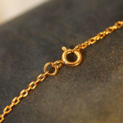 [Super Jewellery]SUN PEDANT PINK GOLD 1 DIAMOND NECKLACE