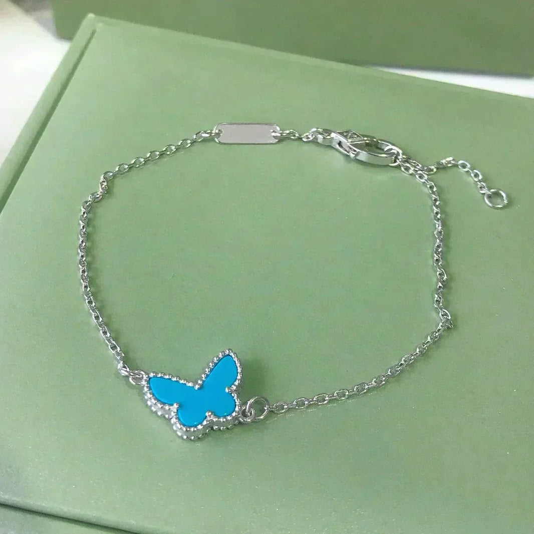 [Super Jewellery]BUTTERFLY TURQUOISE BUTTERFLY BRACELET SILVER