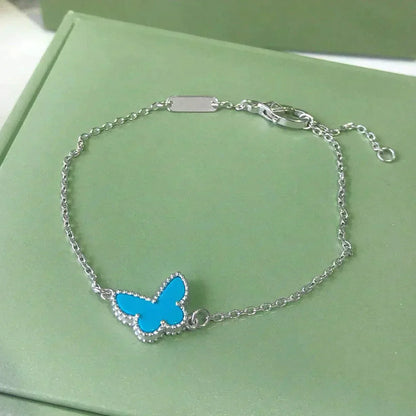 [Super Jewellery]BUTTERFLY TURQUOISE BUTTERFLY BRACELET SILVER