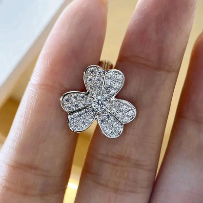 [Super Jewellery]CLOVER COMOS DIAMOND EARRINGS SILVER