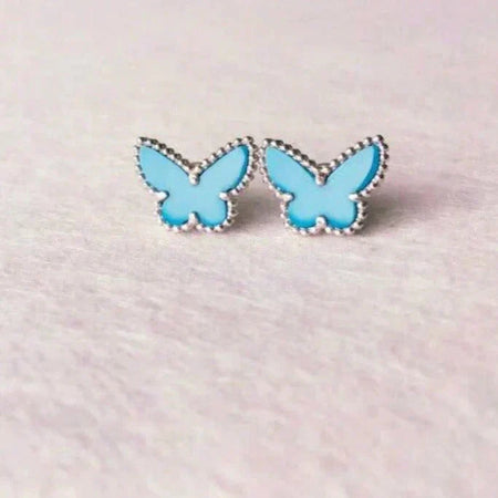 [Super Jewellery]BUTTERFLY TURQUOISE EARRINGS SILVER