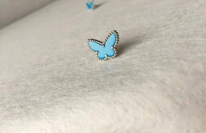[Super Jewellery]BUTTERFLY TURQUOISE EARRINGS SILVER