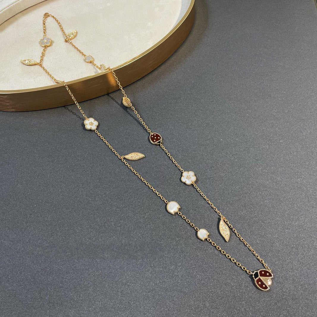 [Super Jewellery]LUCKY SPRING 15 MOTIFS GOLD NECKLACE