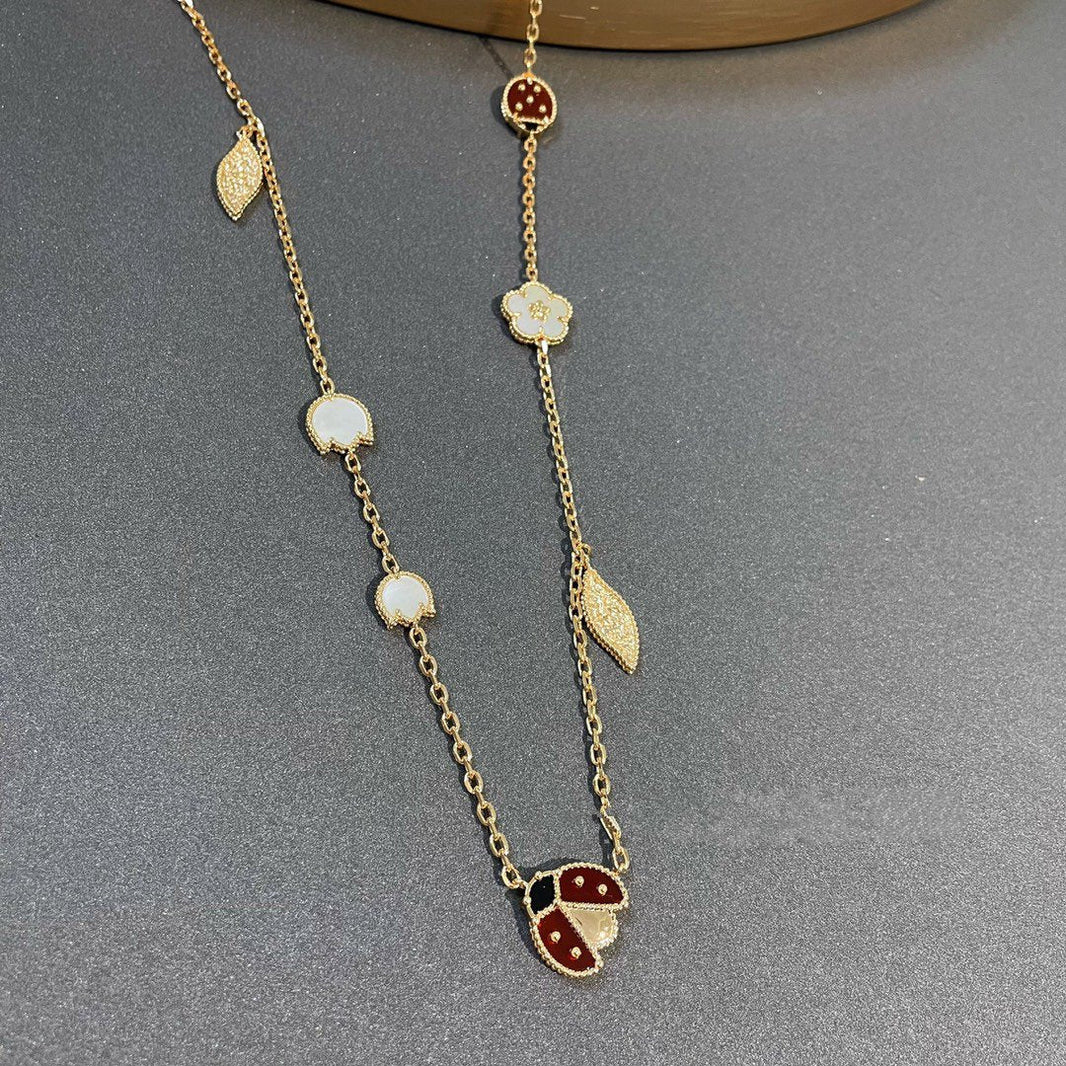 [Super Jewellery]LUCKY SPRING 15 MOTIFS GOLD NECKLACE