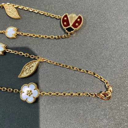 [Super Jewellery]LUCKY SPRING 15 MOTIFS GOLD NECKLACE