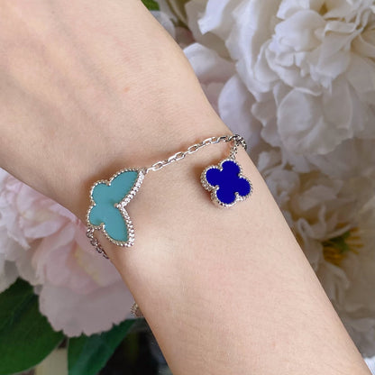 [Super Jewellery]LUCKY SPRING SILVER BRACELET 4 MOTIF